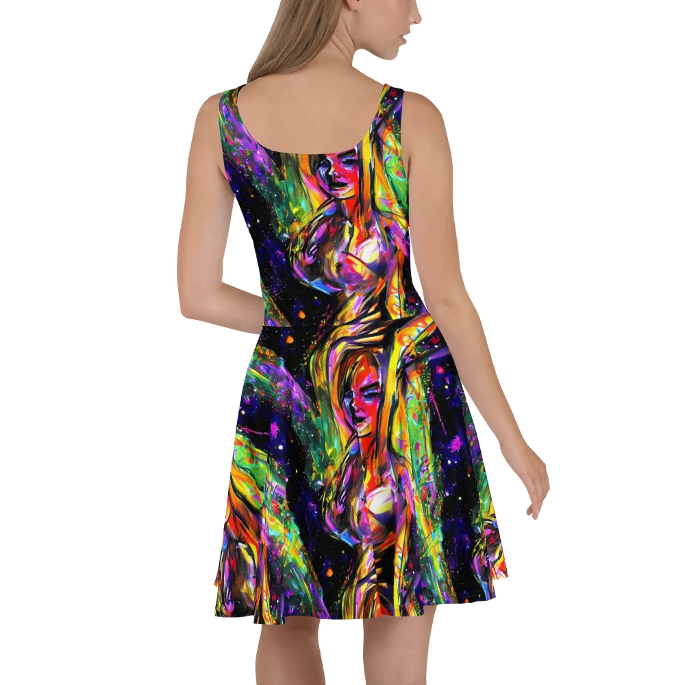 Galactic Flamenco on Skater Dress — Back