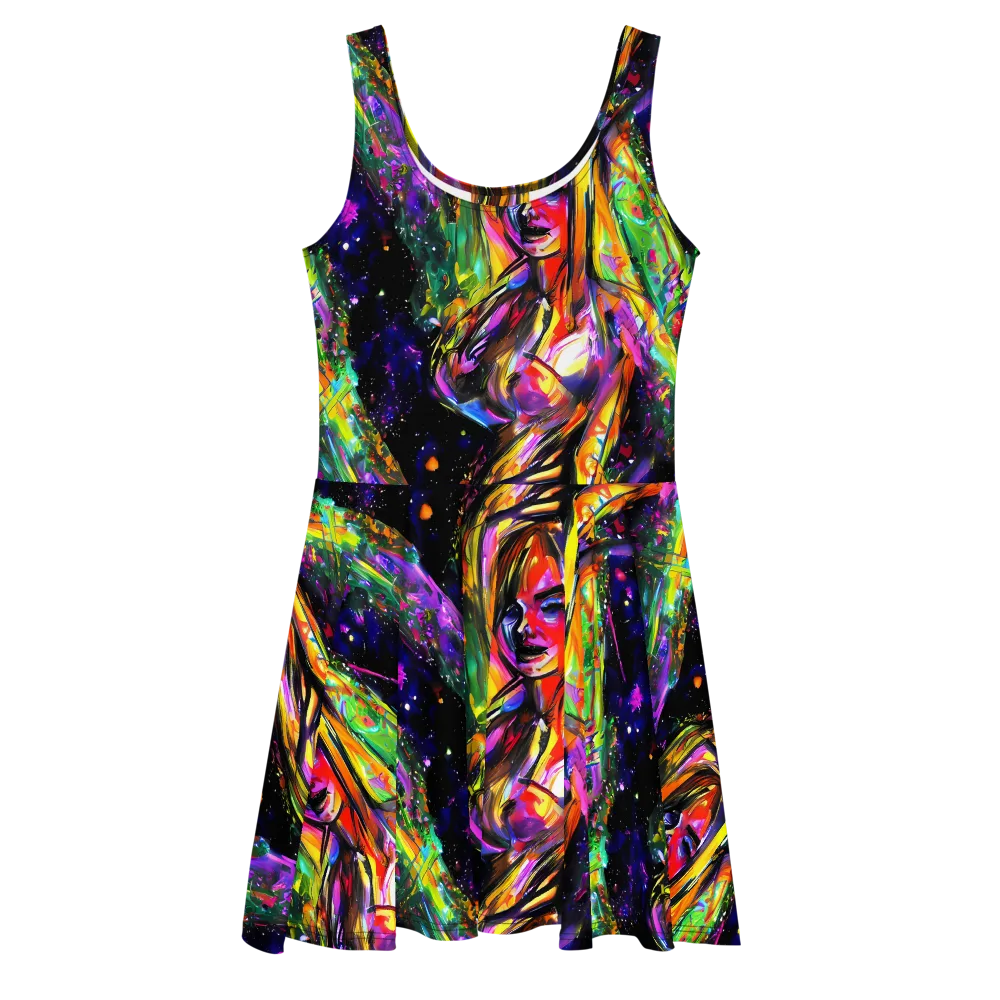 Galactic Flamenco on Skater Dress — Front