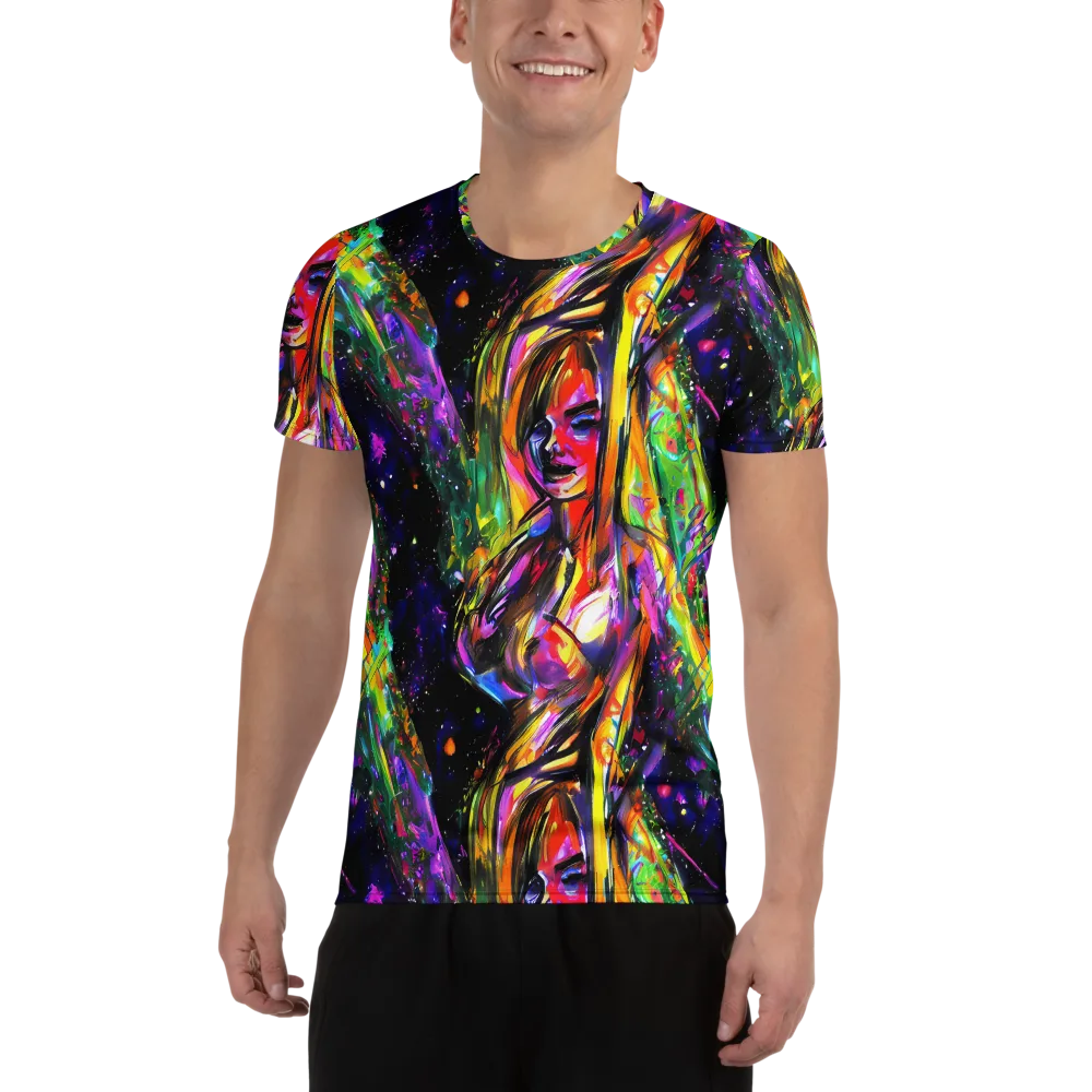 Galactic Flamenco on Men's Athletic T-Shirt — Front