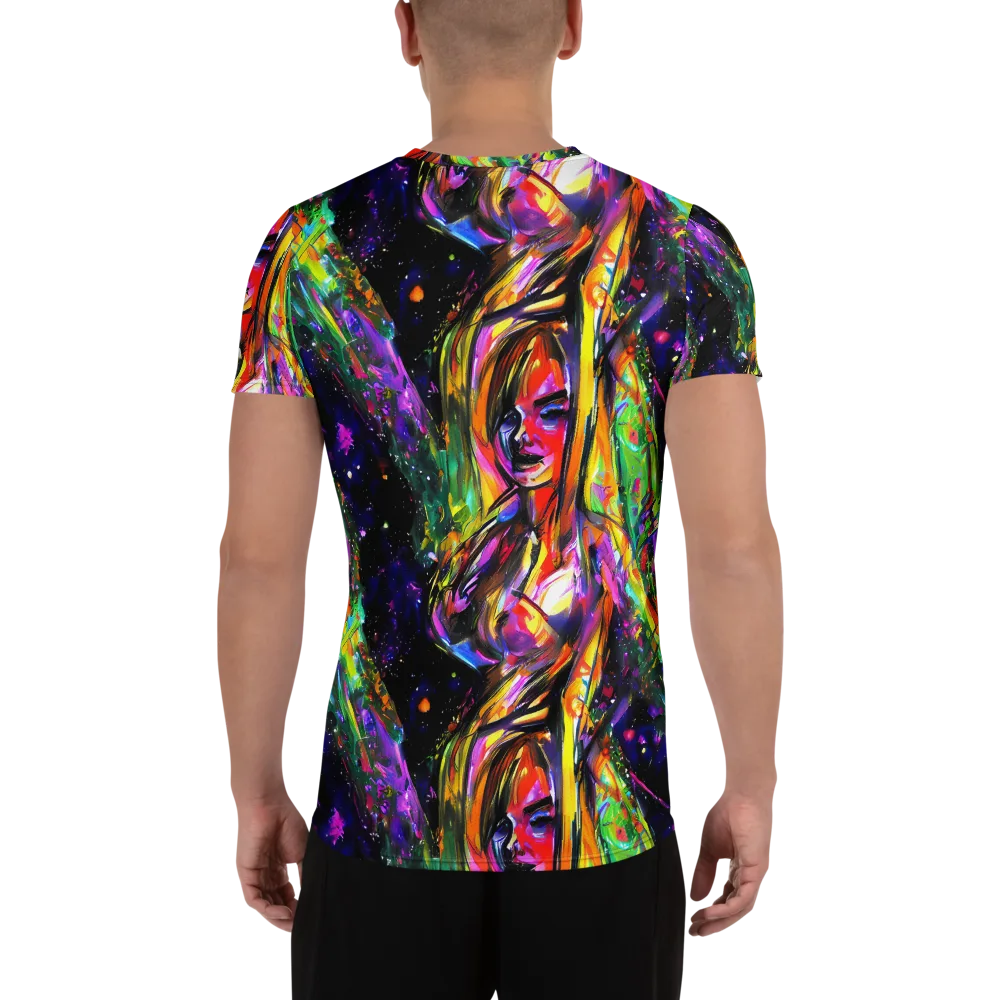 Galactic Flamenco on Men's Athletic T-Shirt — Back