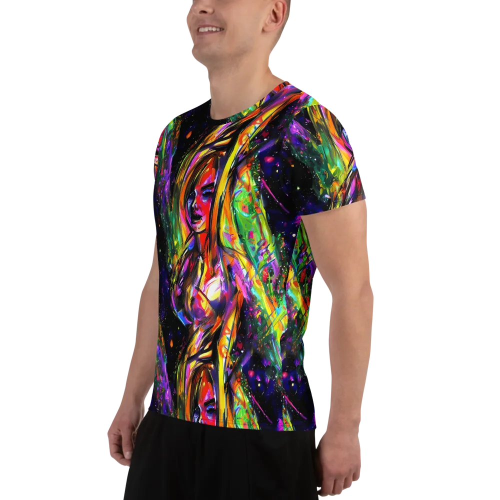 Galactic Flamenco on Men's Athletic T-Shirt — Left