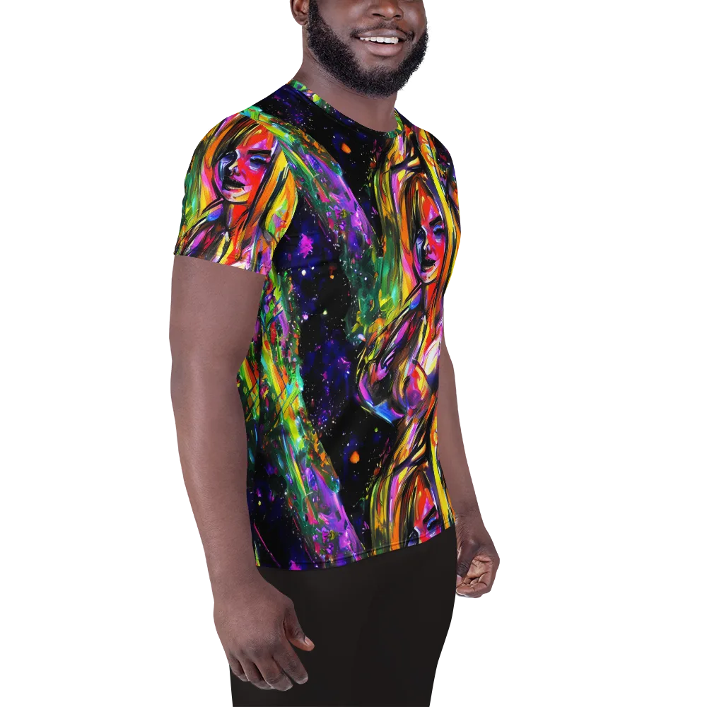 Galactic Flamenco on Men's Athletic T-Shirt — Right