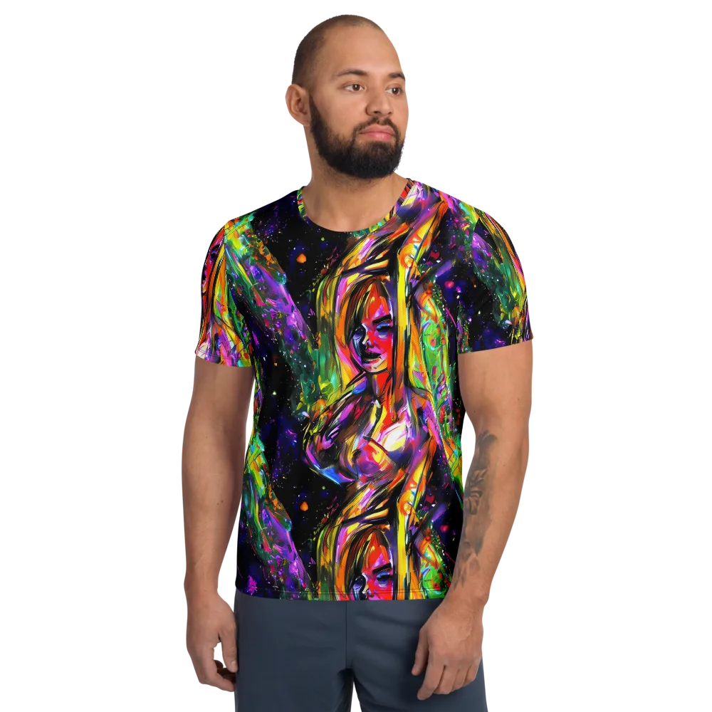 Galactic Flamenco on Men's Athletic T-Shirt — Front
