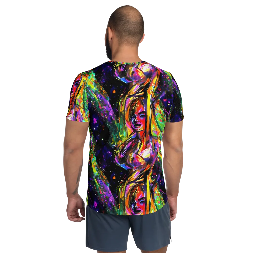 Galactic Flamenco on Men's Athletic T-Shirt — Back