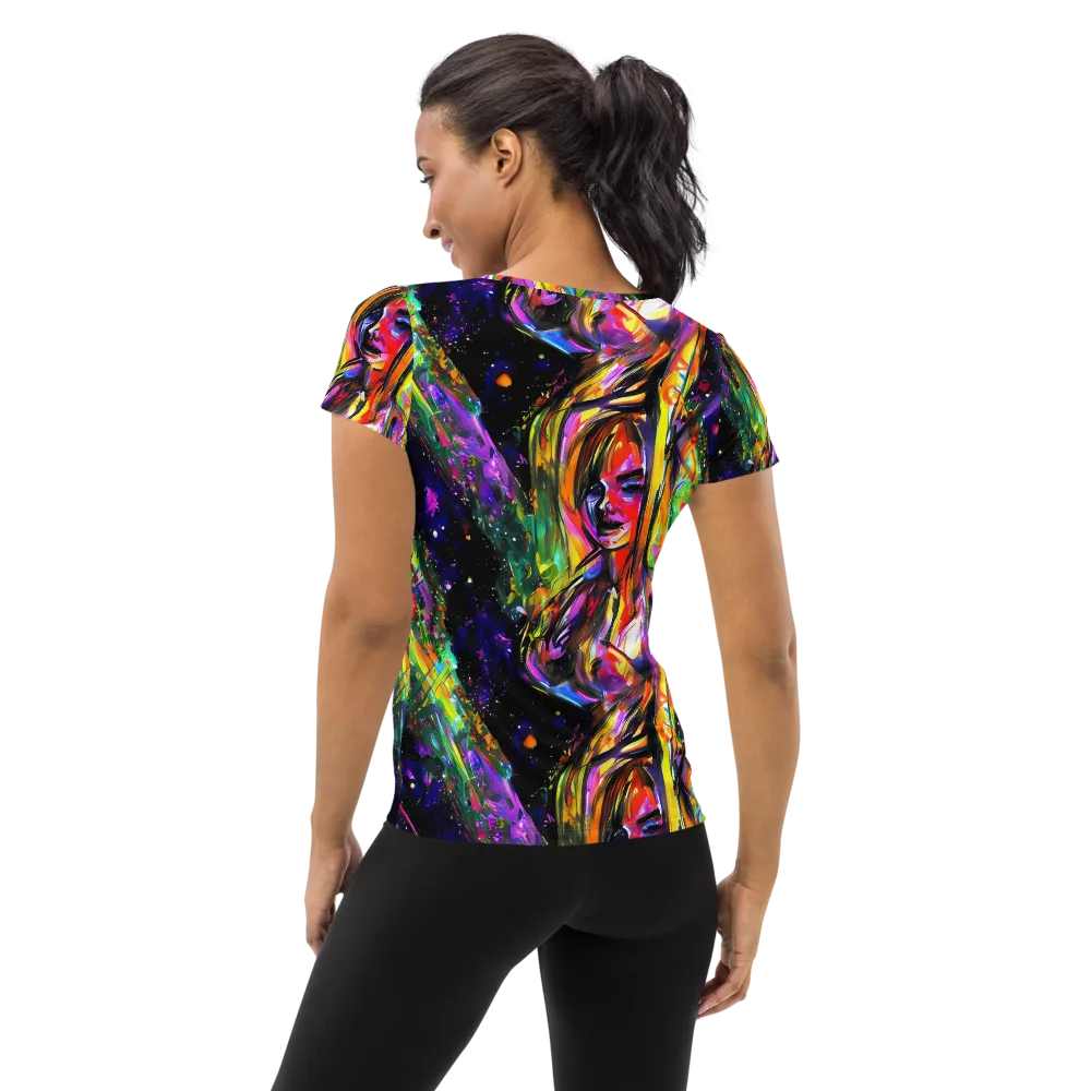 Galactic Flamenco on Women's Athletic T-Shirt — Back