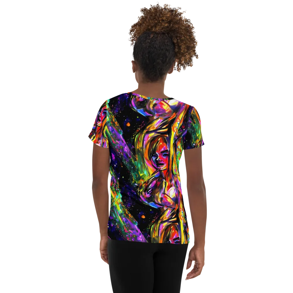 Galactic Flamenco on Women's Athletic T-Shirt — Back