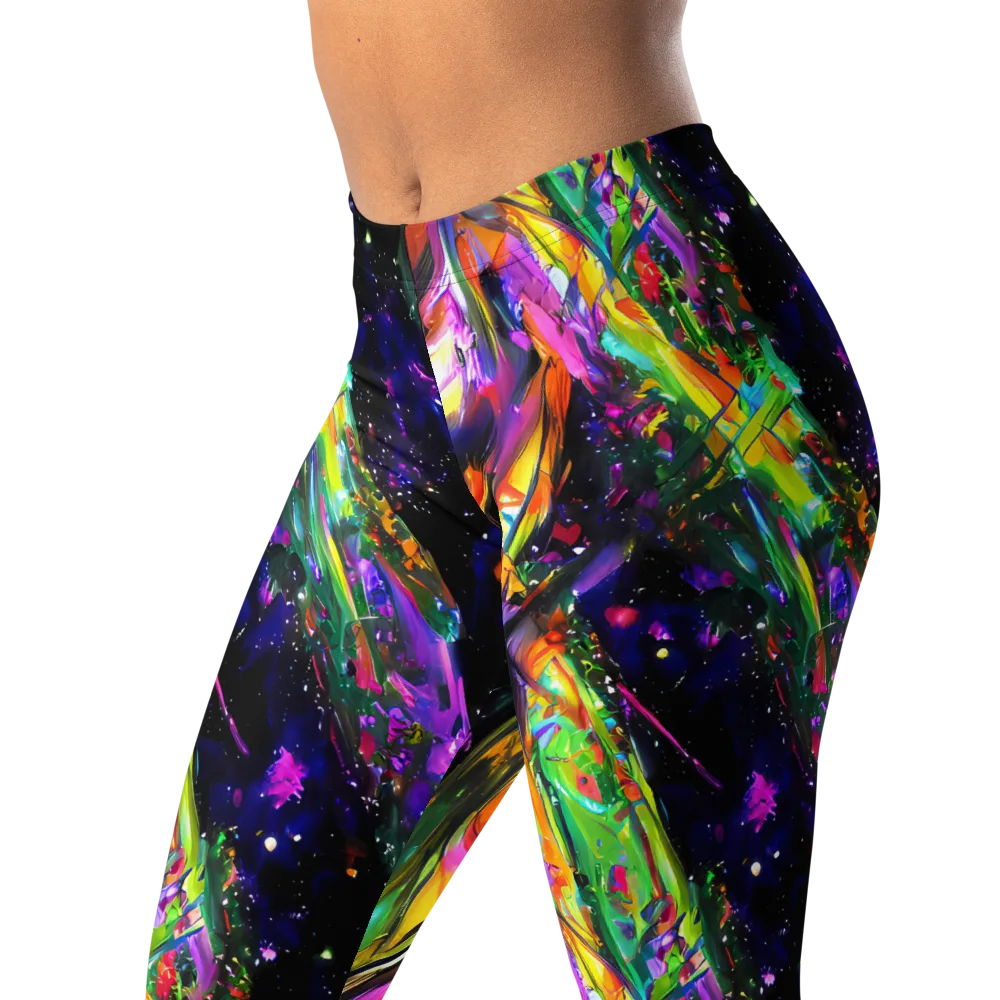 Galactic Flamenco on Leggings — Left Front
