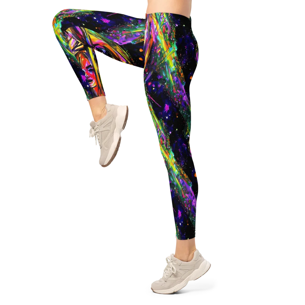 Galactic Flamenco on Leggings — Left