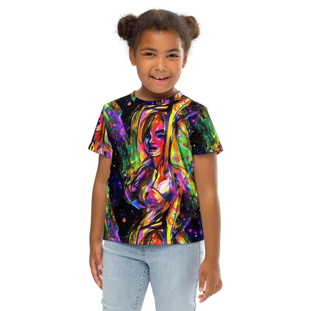 Galactic Flamenco on Kids Crew Neck T-Shirt — Front