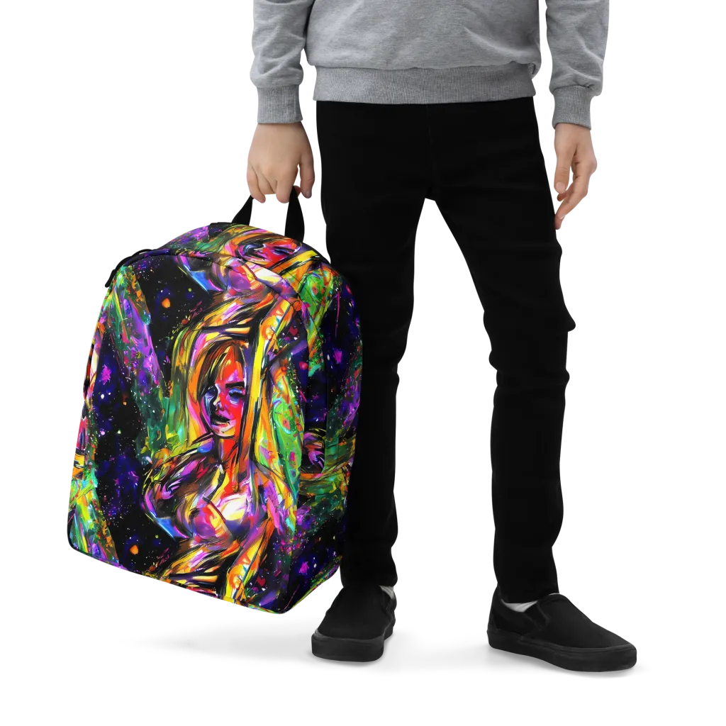 Galactic Flamenco on Minimalist Backpack — Zoomed-in