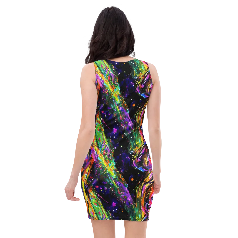 Galactic Flamenco on Bodycon Dress — Back