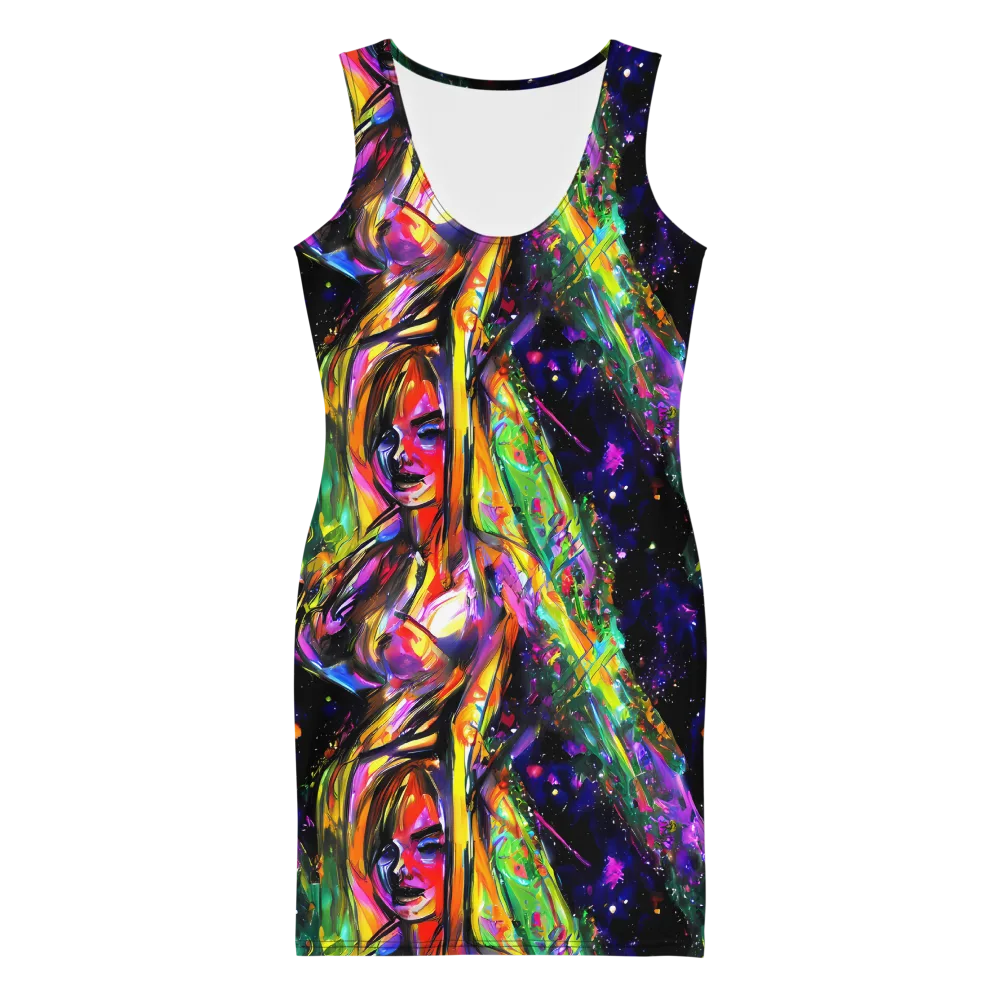 Galactic Flamenco on Bodycon Dress — Front
