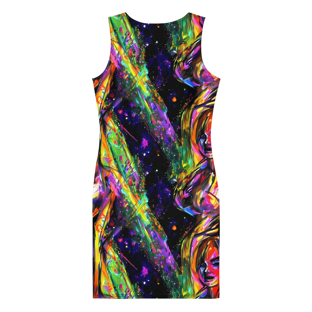 Galactic Flamenco on Bodycon Dress — Back