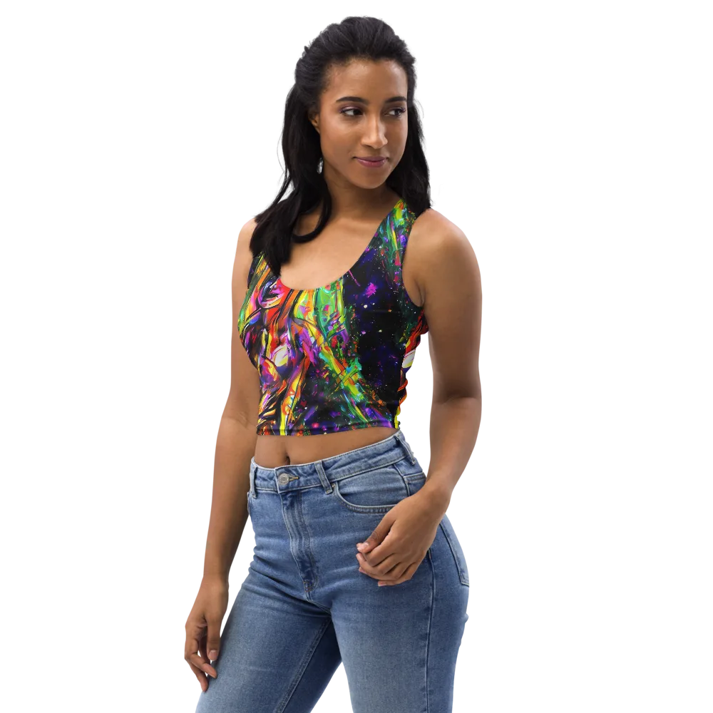 Galactic Flamenco on Crop Top — Left Front