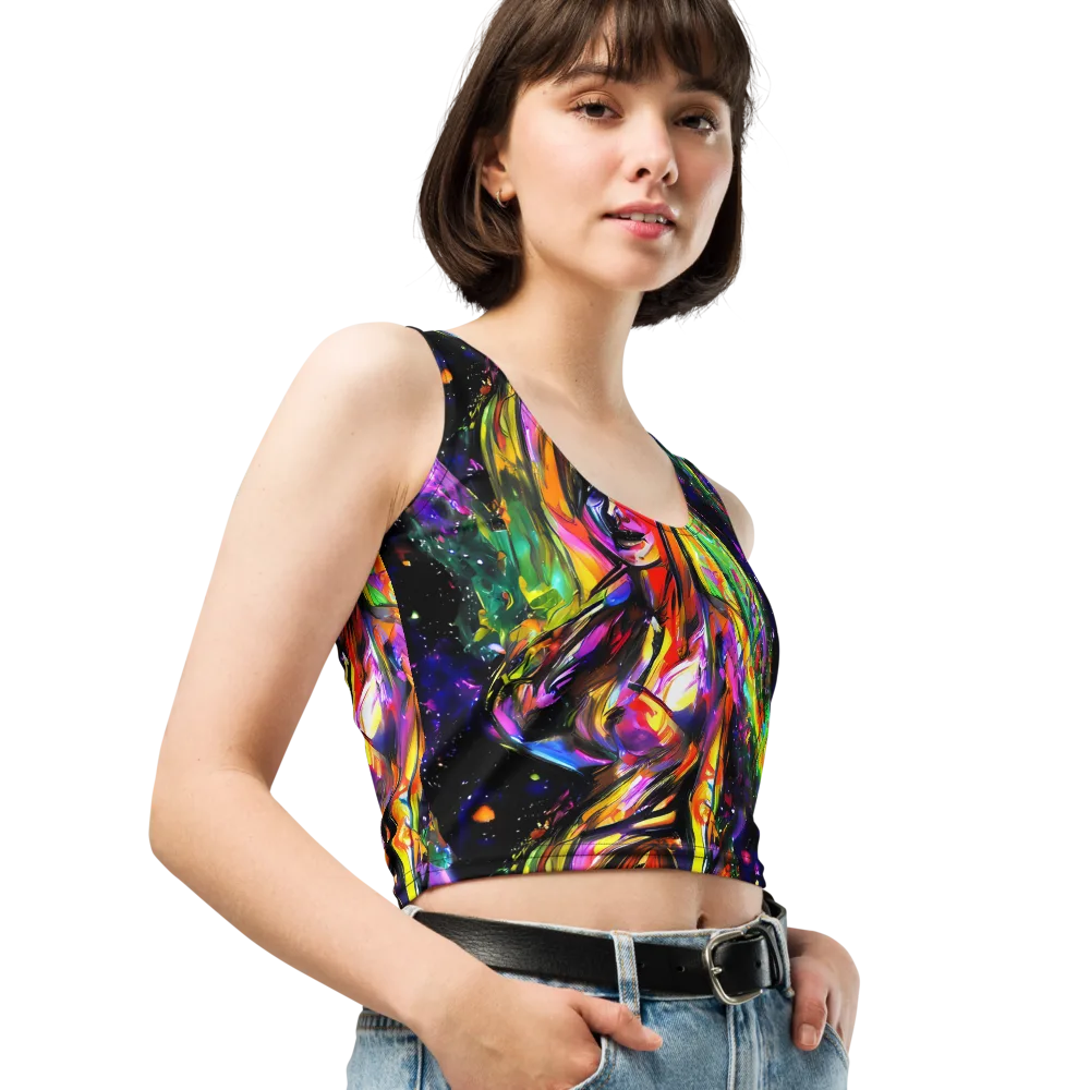 Galactic Flamenco on Crop Top — Right Front