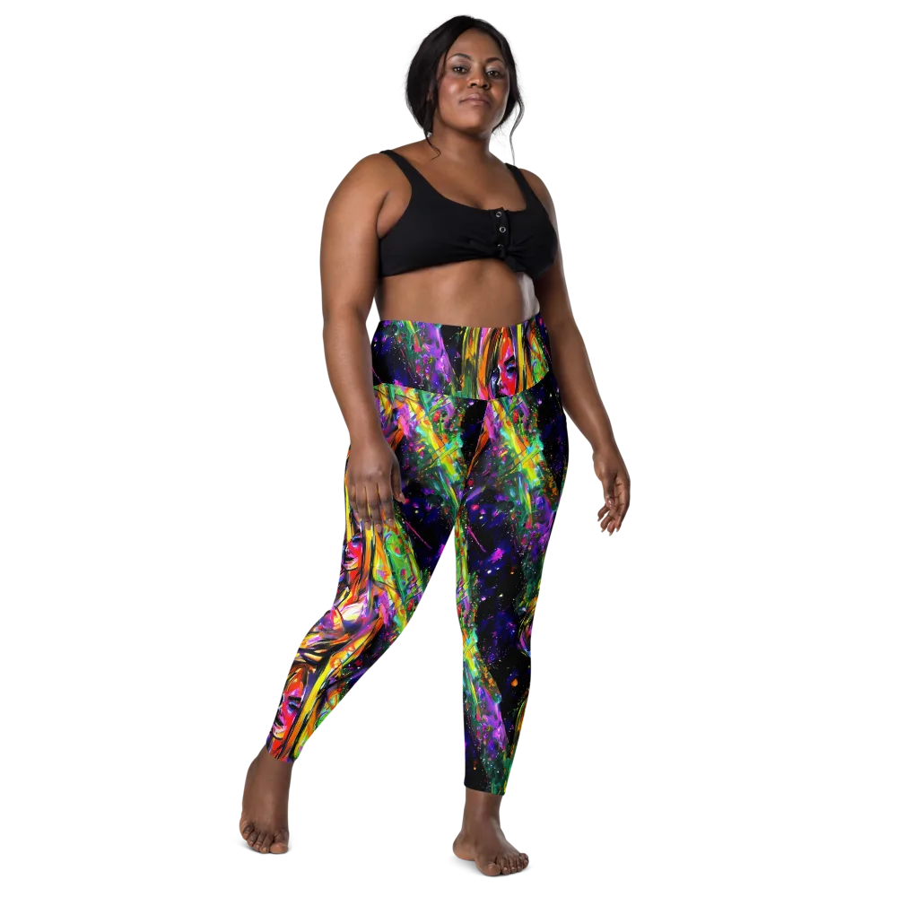Galactic Flamenco on Leggings with Pockets — Front