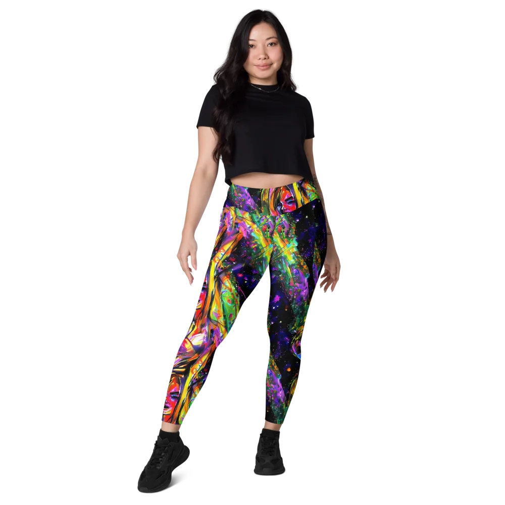 Galactic Flamenco on Leggings with Pockets — Front