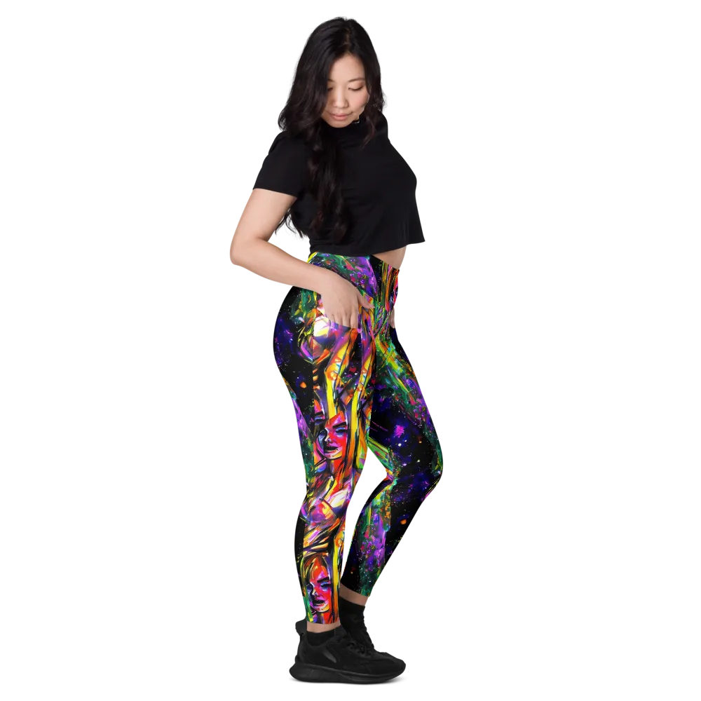 Galactic Flamenco on Leggings with Pockets — Right