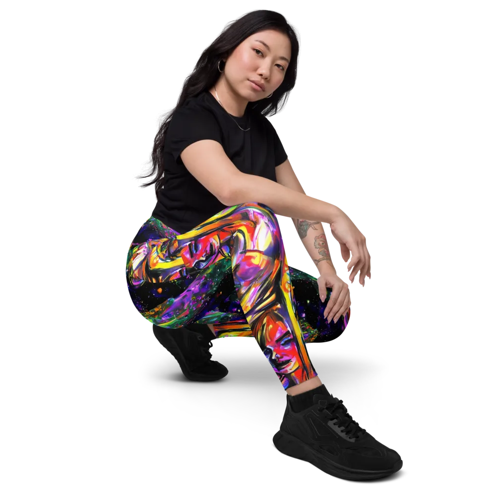 Galactic Flamenco on Leggings with Pockets — Right Front