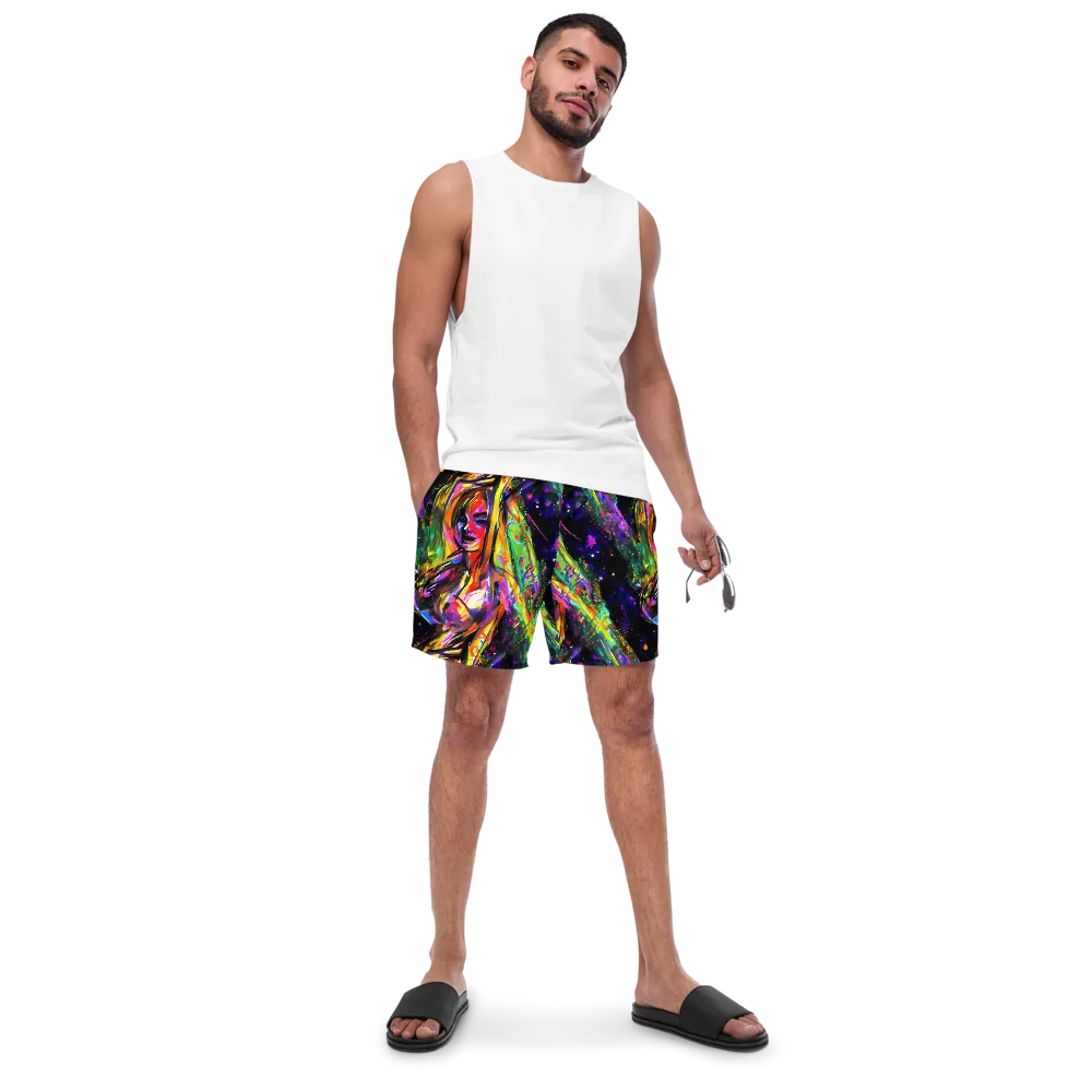 Galactic Flamenco on Swim Trunks — Front