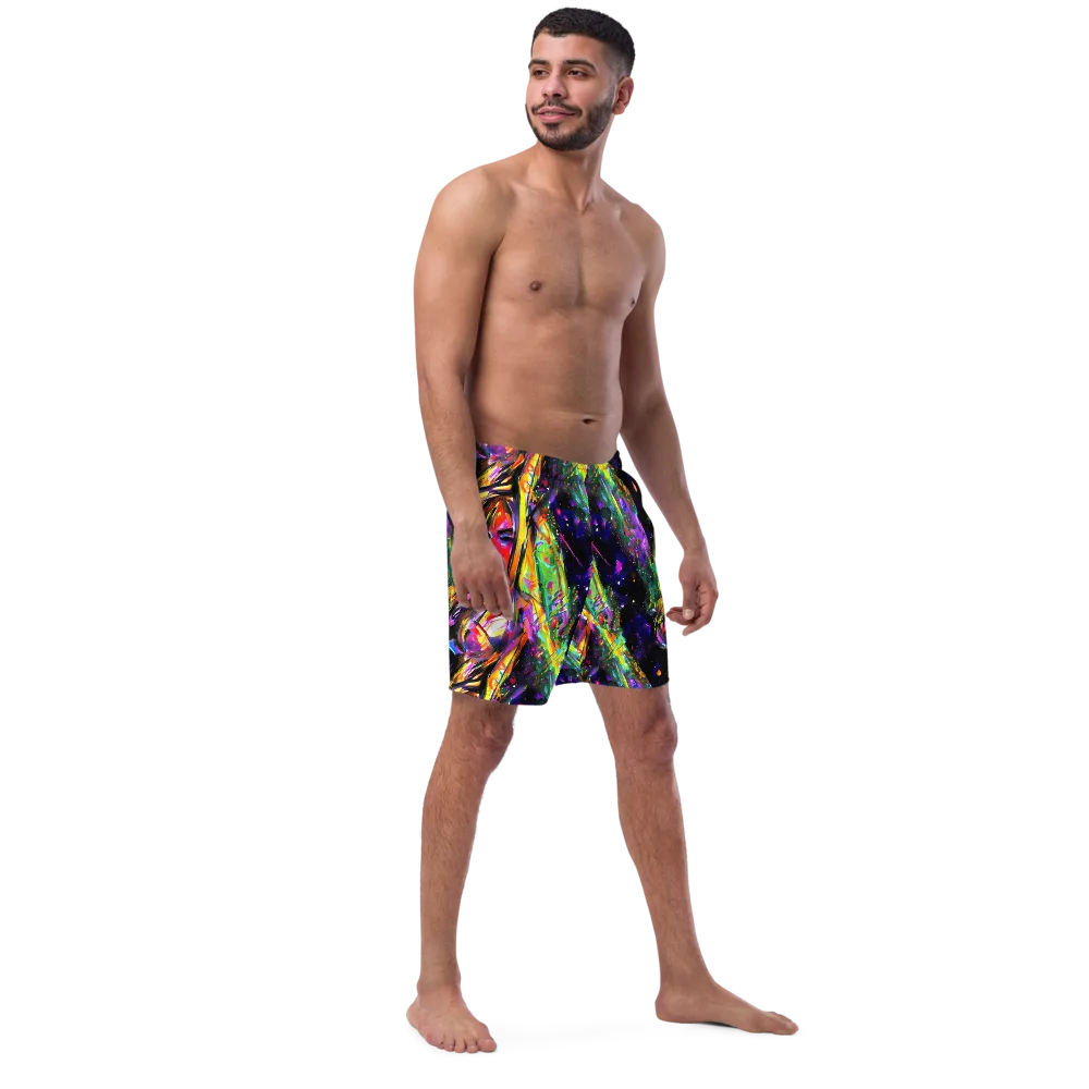 Galactic Flamenco on Swim Trunks — Right Front