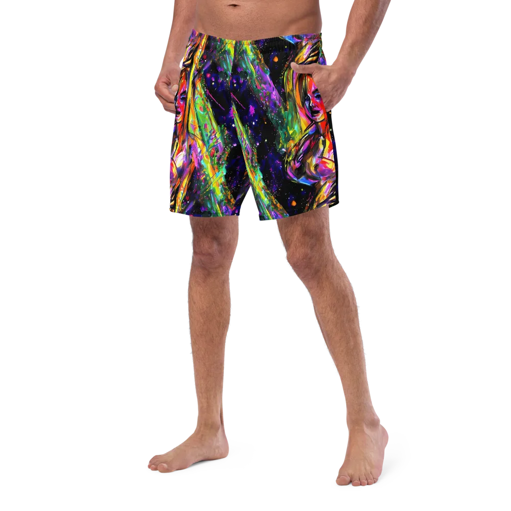 Galactic Flamenco on Swim Trunks — Left Front