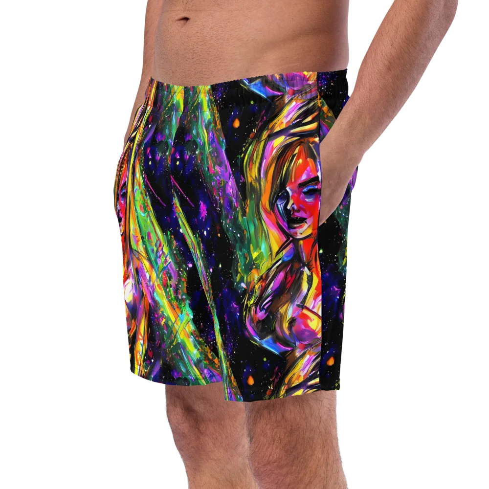 Galactic Flamenco on Swim Trunks — Left Front