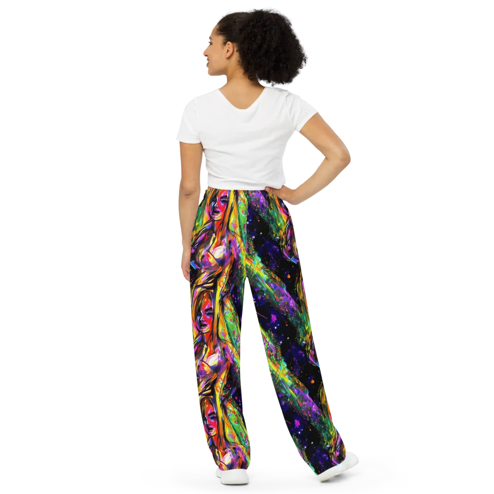 Galactic Flamenco on Wide-Leg Pants — Back