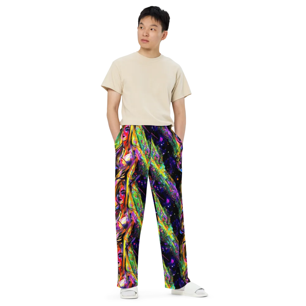 Galactic Flamenco on Wide-Leg Pants — Front