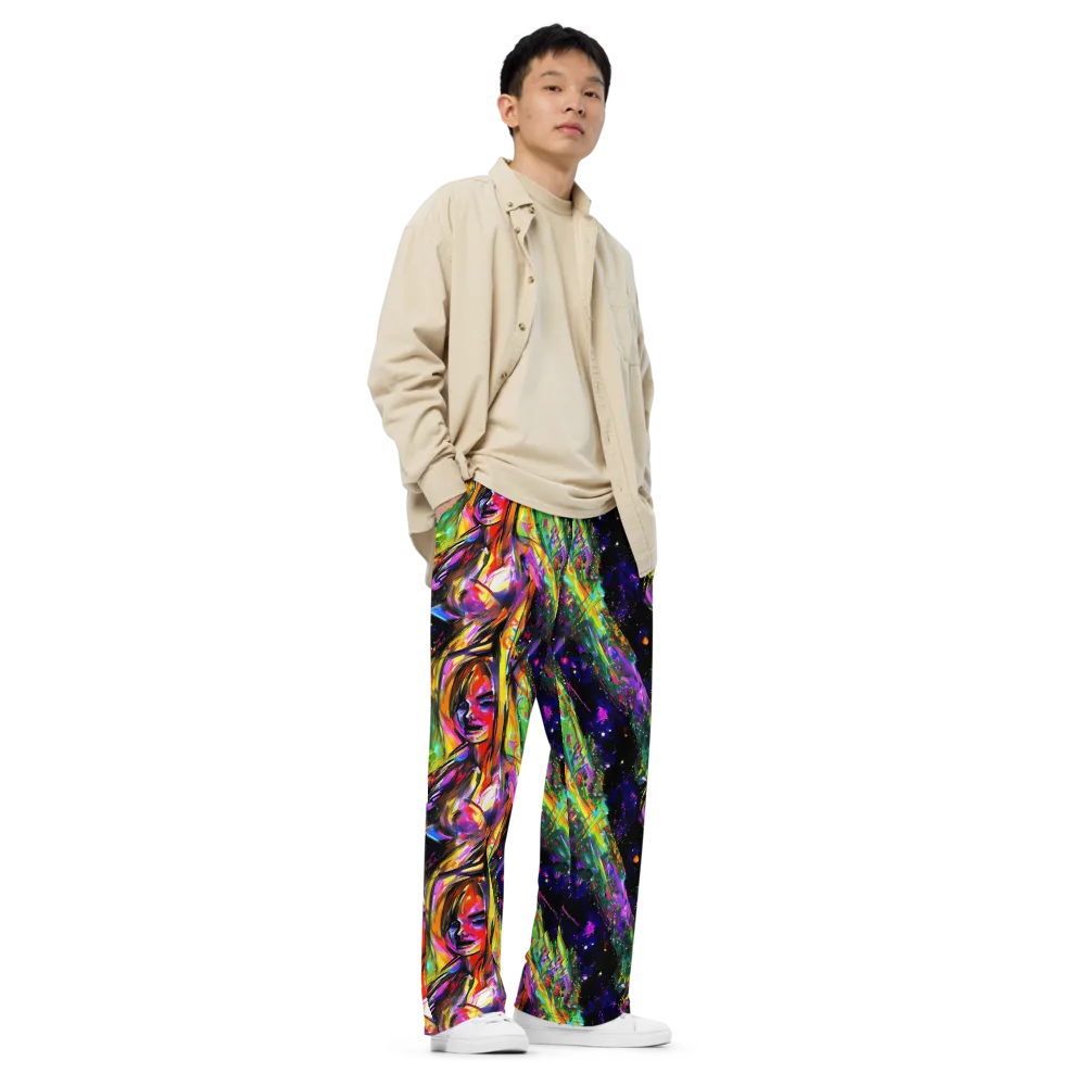 Galactic Flamenco on Wide-Leg Pants — Right Front
