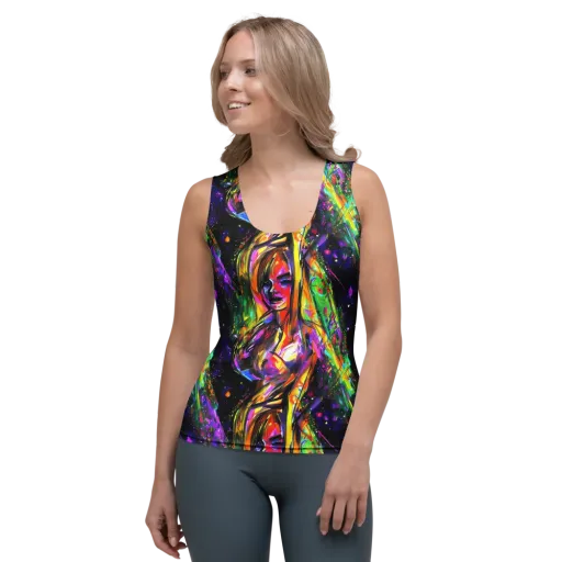 Galactic Flamenco on a Women's Tank Top