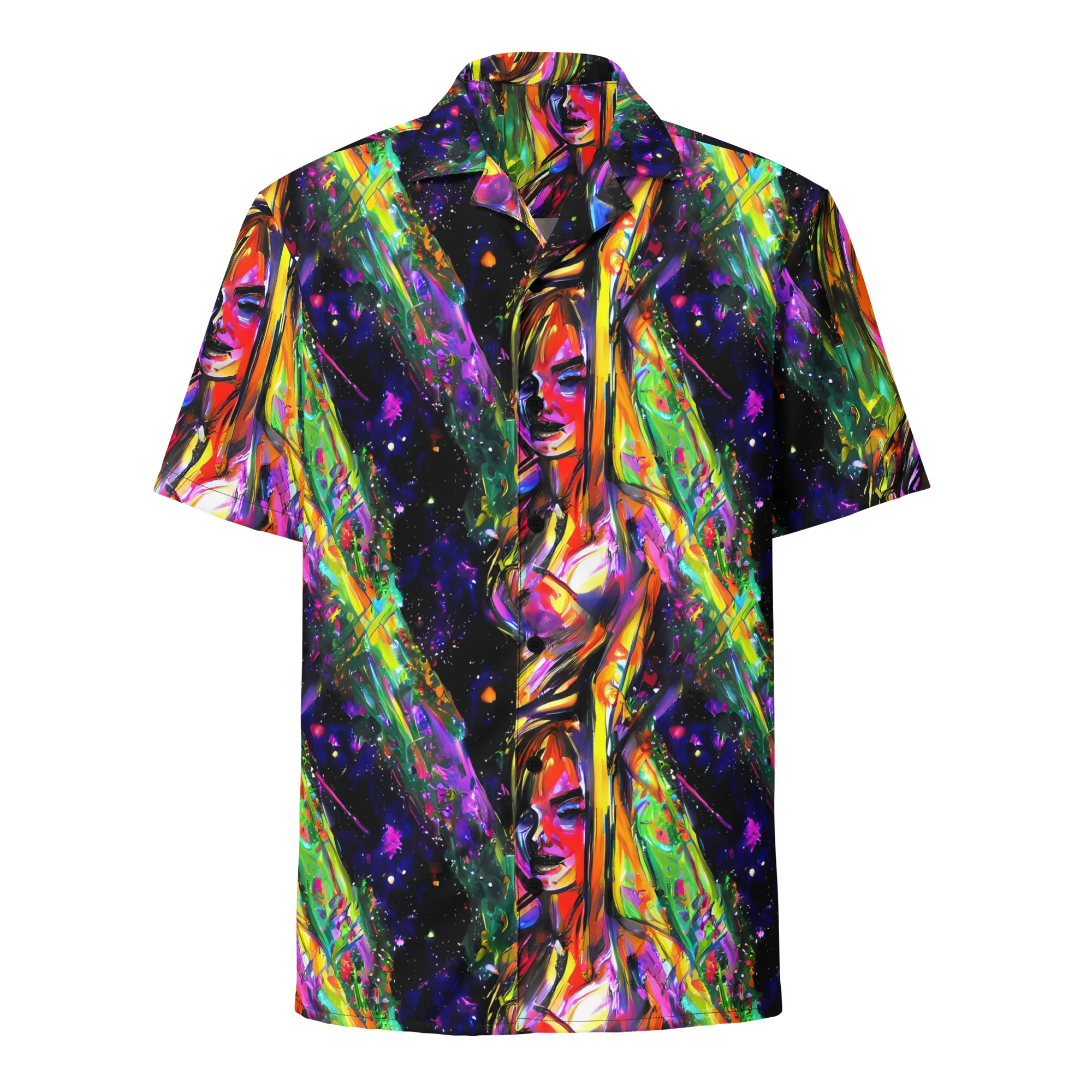 Galactic Flamenco on Button Shirt — Front