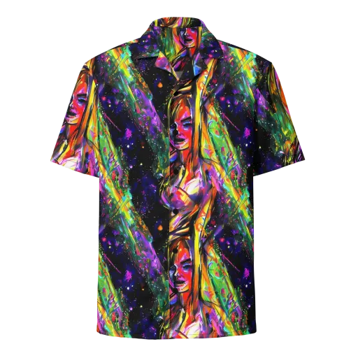 Galactic Flamenco on a Button Shirt