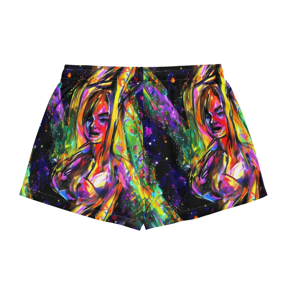 Galactic Flamenco on Women's Pajama Shorts — Back