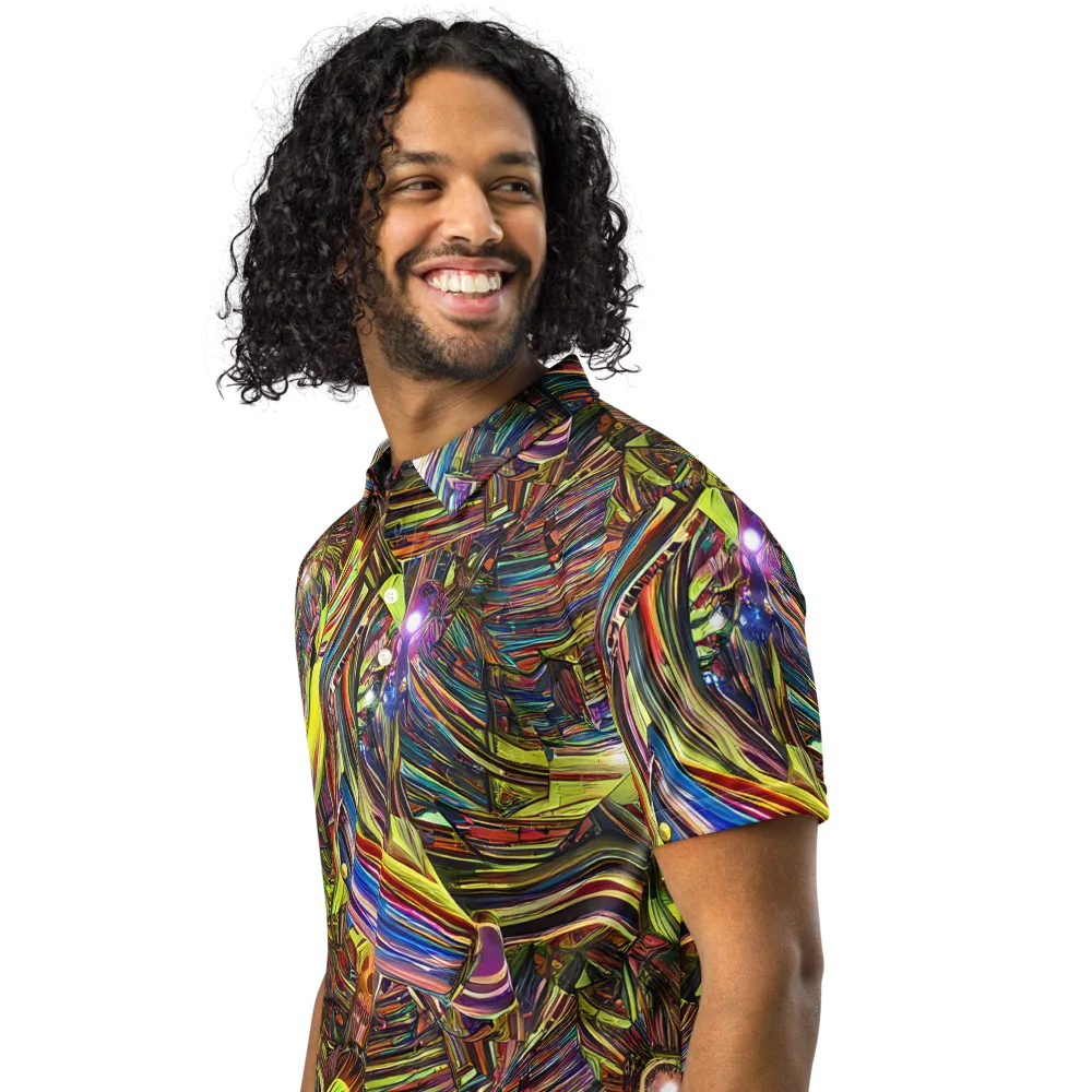Quantum Palette on Men's Slim Fit Polo Shirt — Left Front
