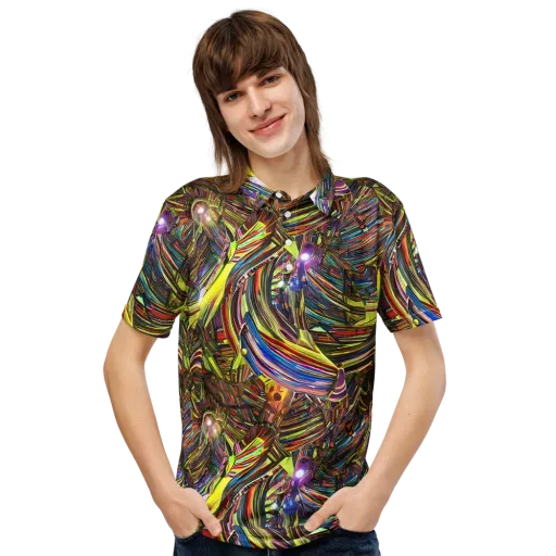 Quantum Palette on a Men's Slim Fit Polo Shirt