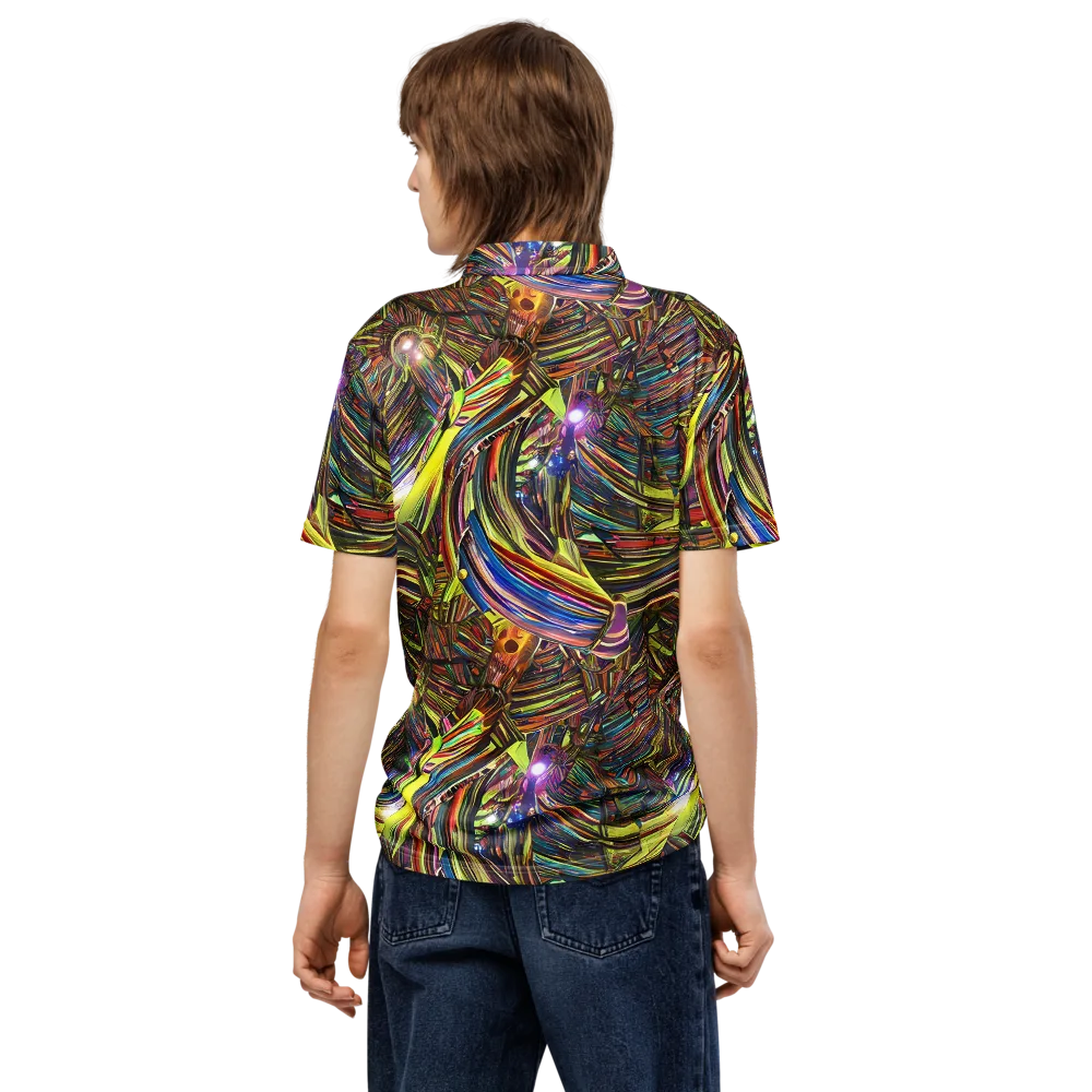 Quantum Palette on Men's Slim Fit Polo Shirt — Back