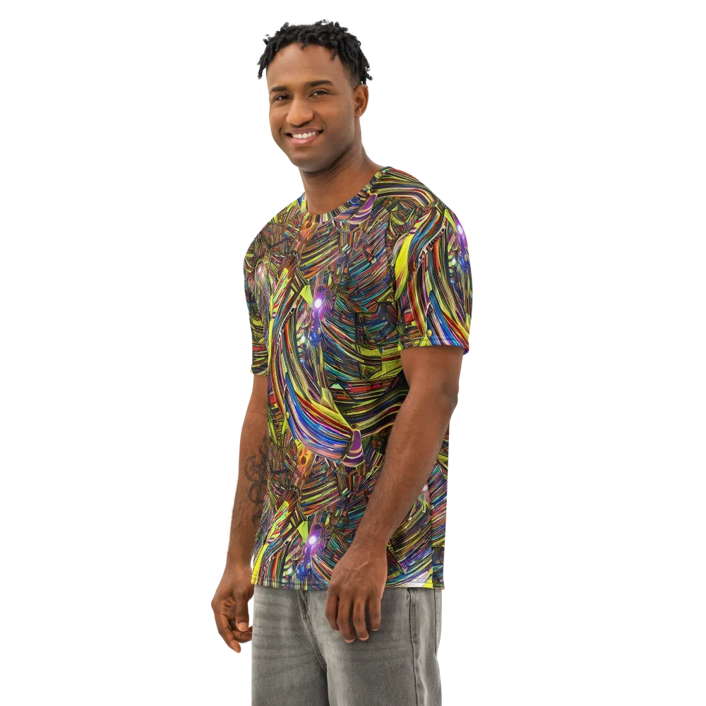 Quantum Palette on Men's Cotton Crew Neck T-Shirt — Left Front