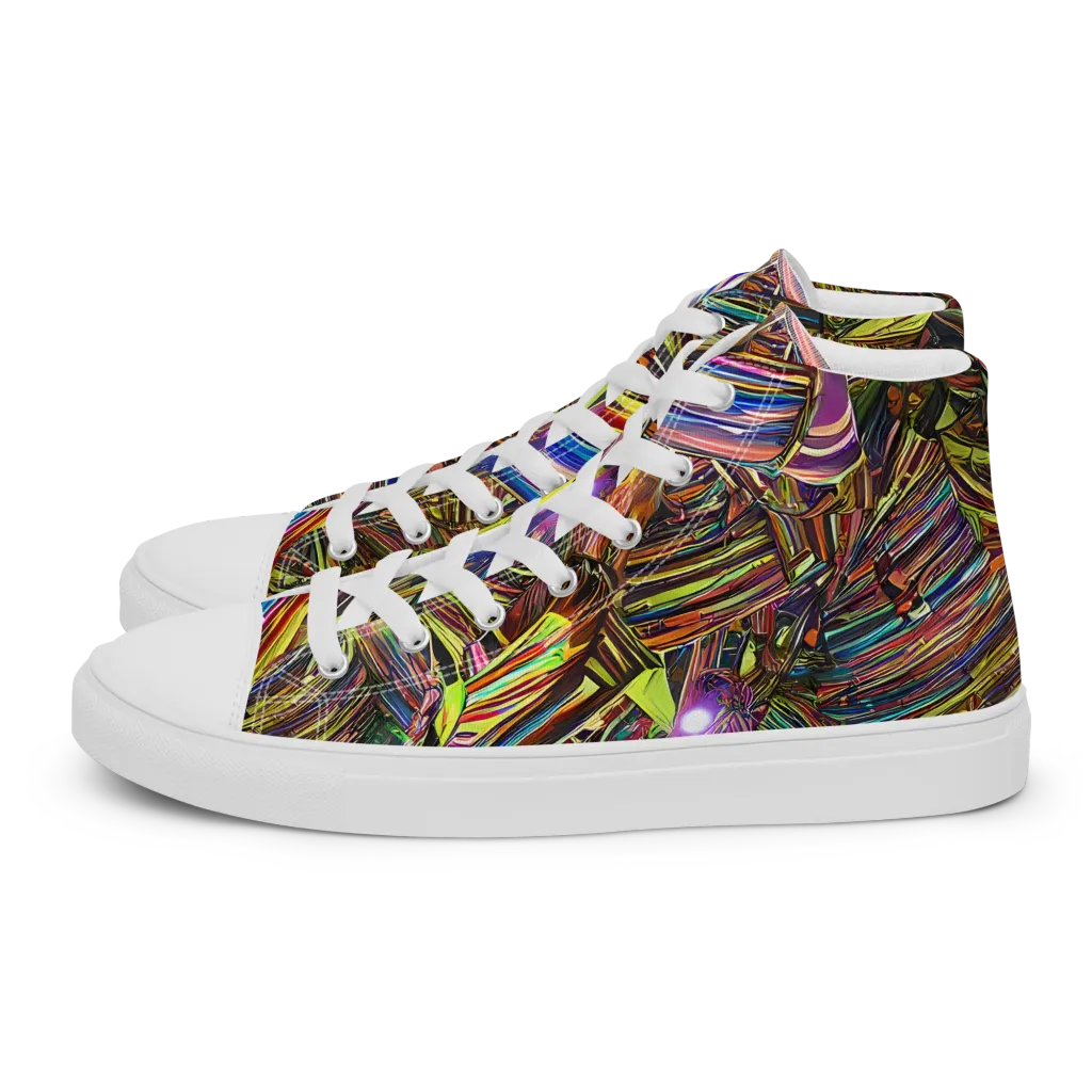 Quantum Palette on Men's High Top Canvas Shoes — Left