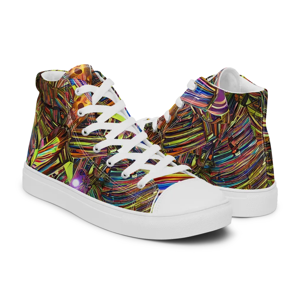 Quantum Palette on Men's High Top Canvas Shoes — Right