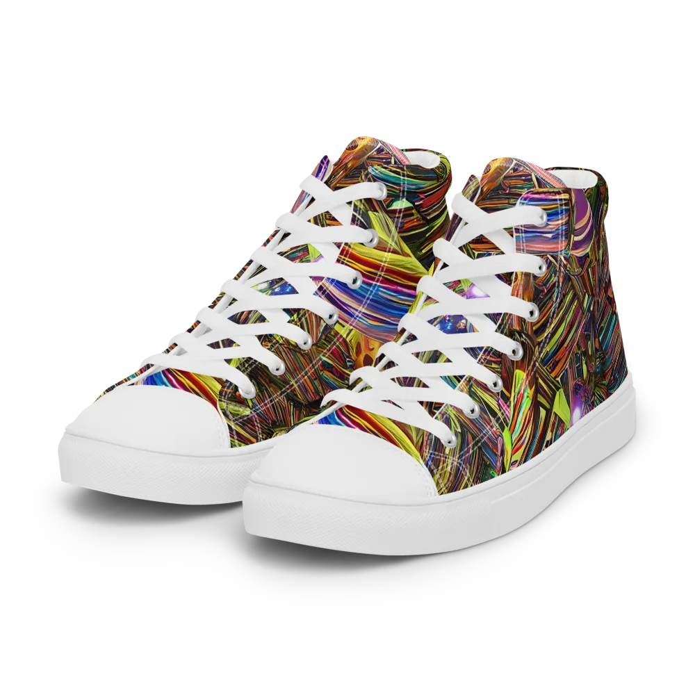 Quantum Palette on Women's High Top Canvas Shoes — Left Front