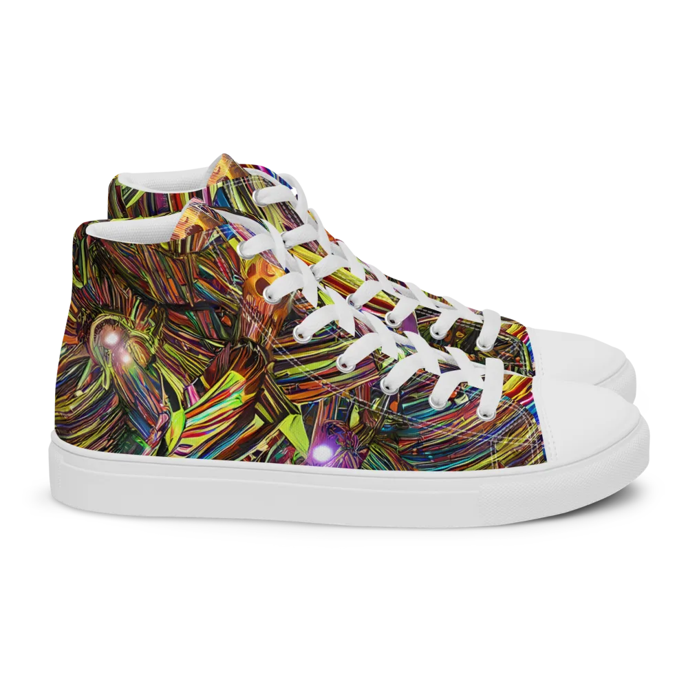 Quantum Palette on Women's High Top Canvas Shoes — Right