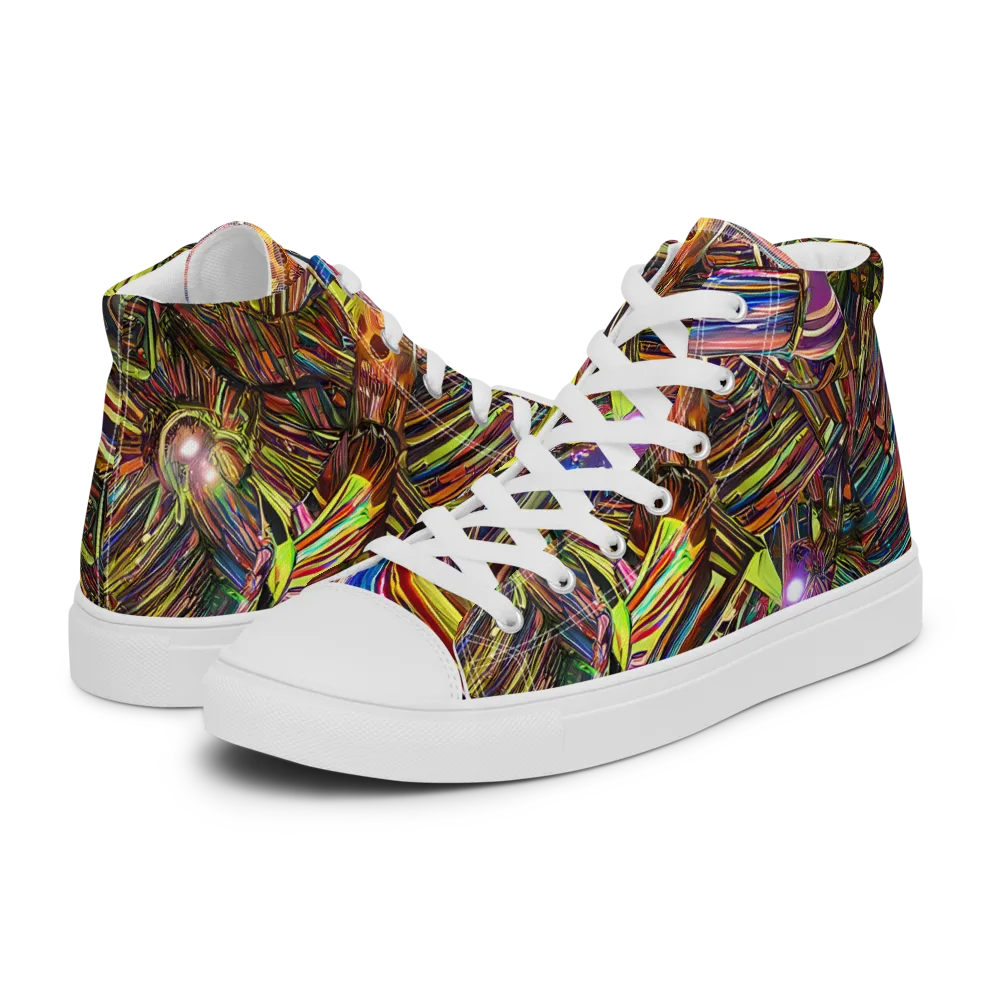 Quantum Palette on Women's High Top Canvas Shoes — Left