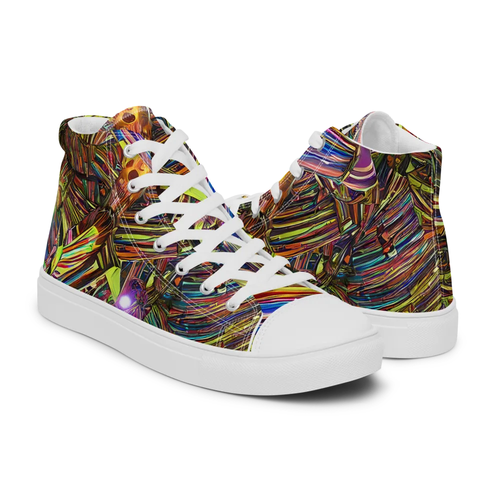 Quantum Palette on Women's High Top Canvas Shoes — Right