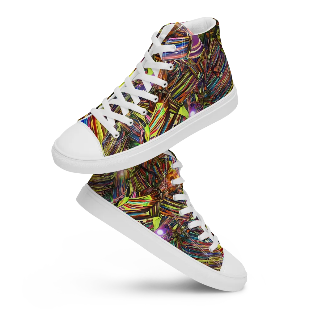 Quantum Palette on Women's High Top Canvas Shoes — Front