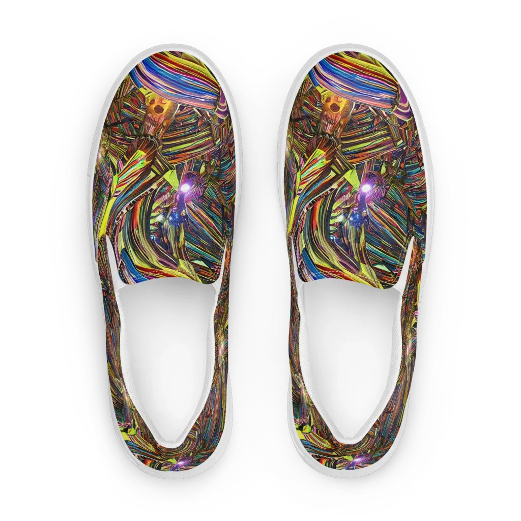 Quantum Palette on Men's Slip-On Canvas Shoes — Front