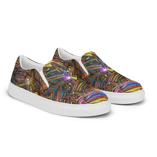 Quantum Palette on a Men's Slip-On Canvas Shoes