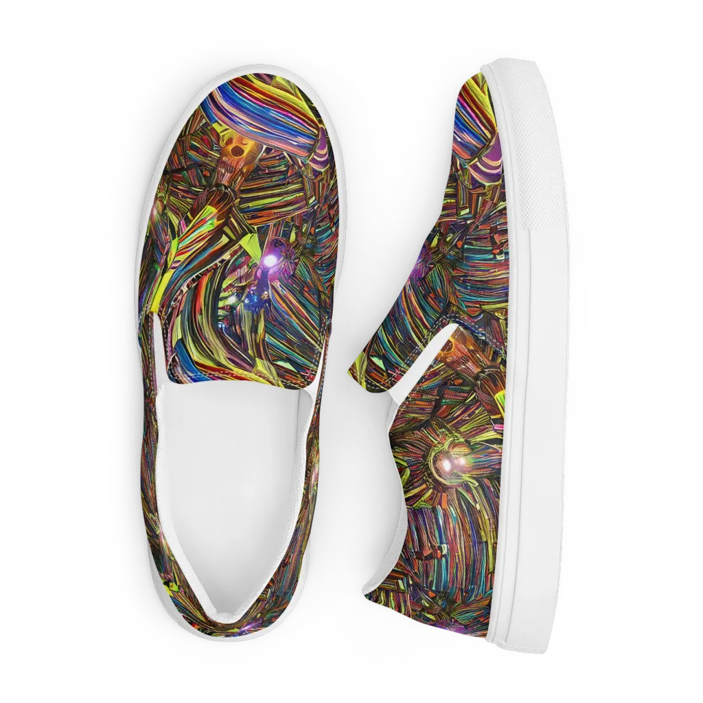 Quantum Palette on Men's Slip-On Canvas Shoes — Front