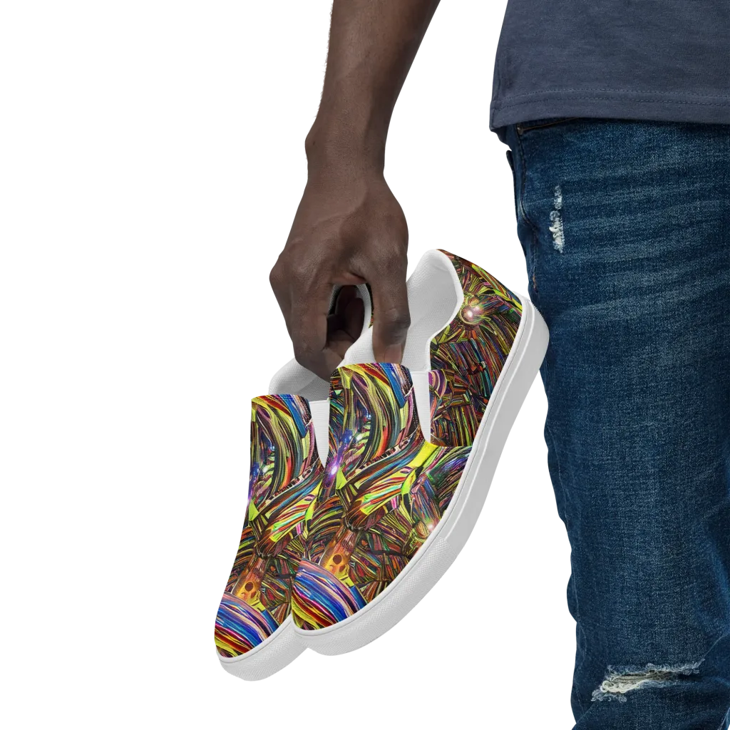 Quantum Palette on Men's Slip-On Canvas Shoes — Left Front