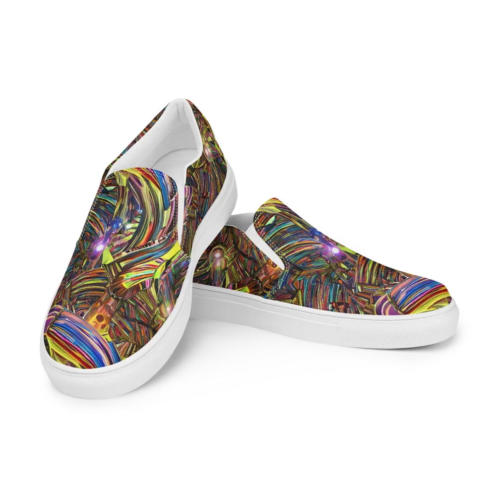 Quantum Palette on Women's Slip-On Canvas Shoes — Left Front